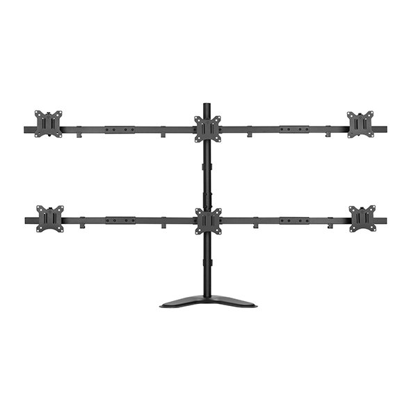 Free Standing Pole Mount Six-Screen Monitor Mount Tabletop Stand